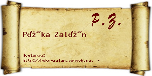 Póka Zalán névjegykártya